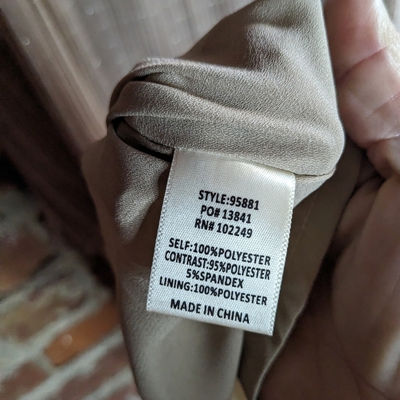 NWT‎ Skies are Blue Medium Tan w/ Silver Thread Cinch Waist Midi Tank Top Dress - Picture 7 of 12